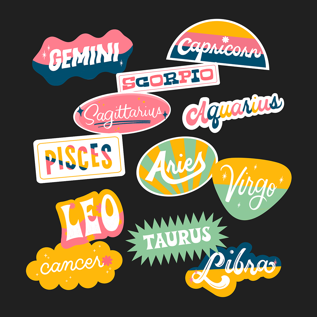 zodiac illustration lettering andy lam artist manila